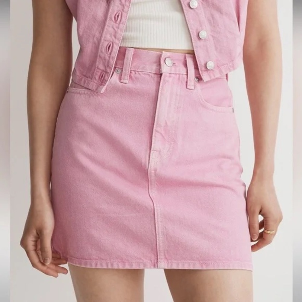 Madewell Pink Denim Mini Skirt Size 26